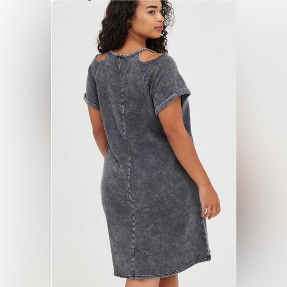 Torrid Mini Cozy Fleece Cold Shoulder Dress - Picture 2 of 5